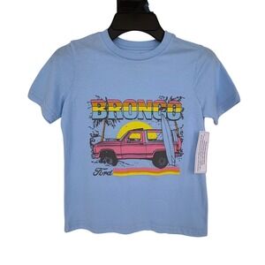 Ford Bronco Graphic Tee Kids 4/5 Blue Retro Surf Beach Pink Truck Shirt NEW